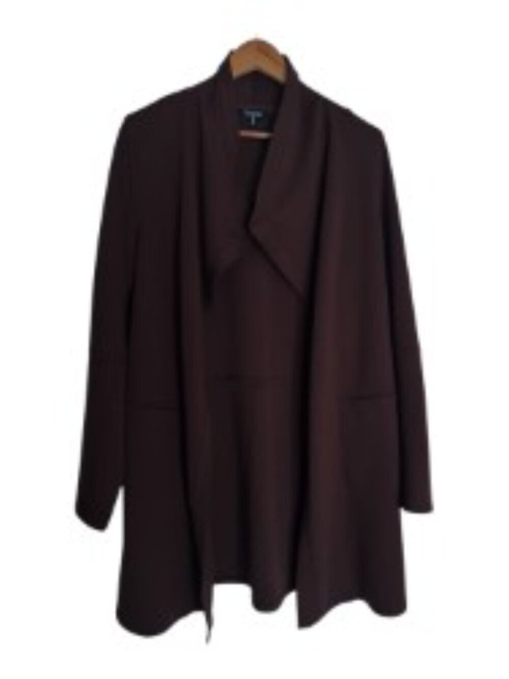 NWT Tahari Chocolate Open Front Cardigan Large